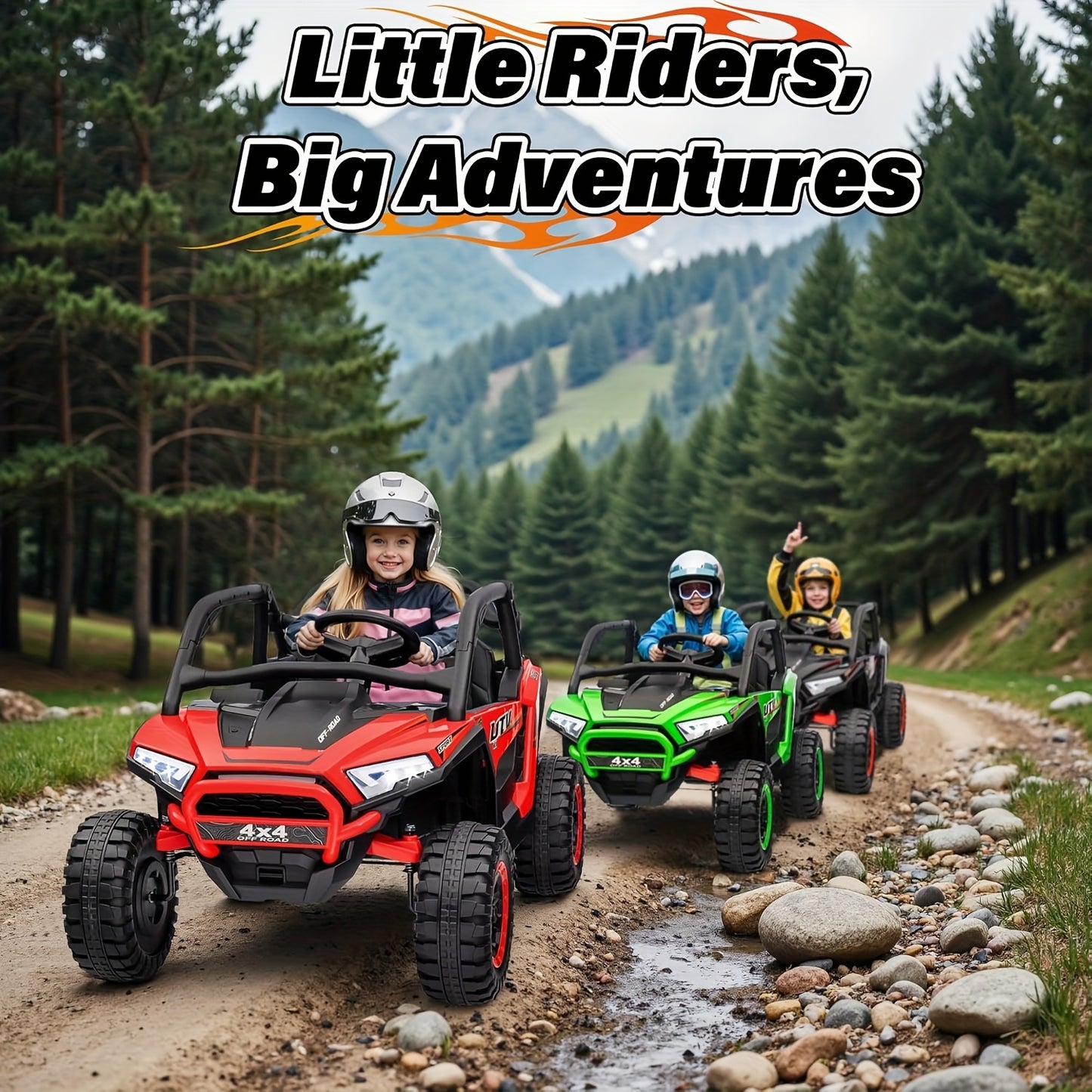 24V XL Kids Electric UTV Children Ride - 2 Seater Off-Road Ride-On W/ Parent Remote Control, 4WD & LED Lights - Extra Large Seat for Ages 3-10