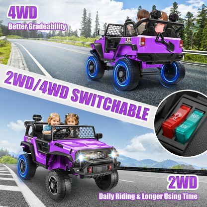 HOMDOX 24V 2-Seater Kids RC Ride-On Jeep w/ Dual Motors & Remote