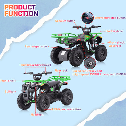 36V Electric ATV Dirt Quad for Kids | 4-Wheel Drive