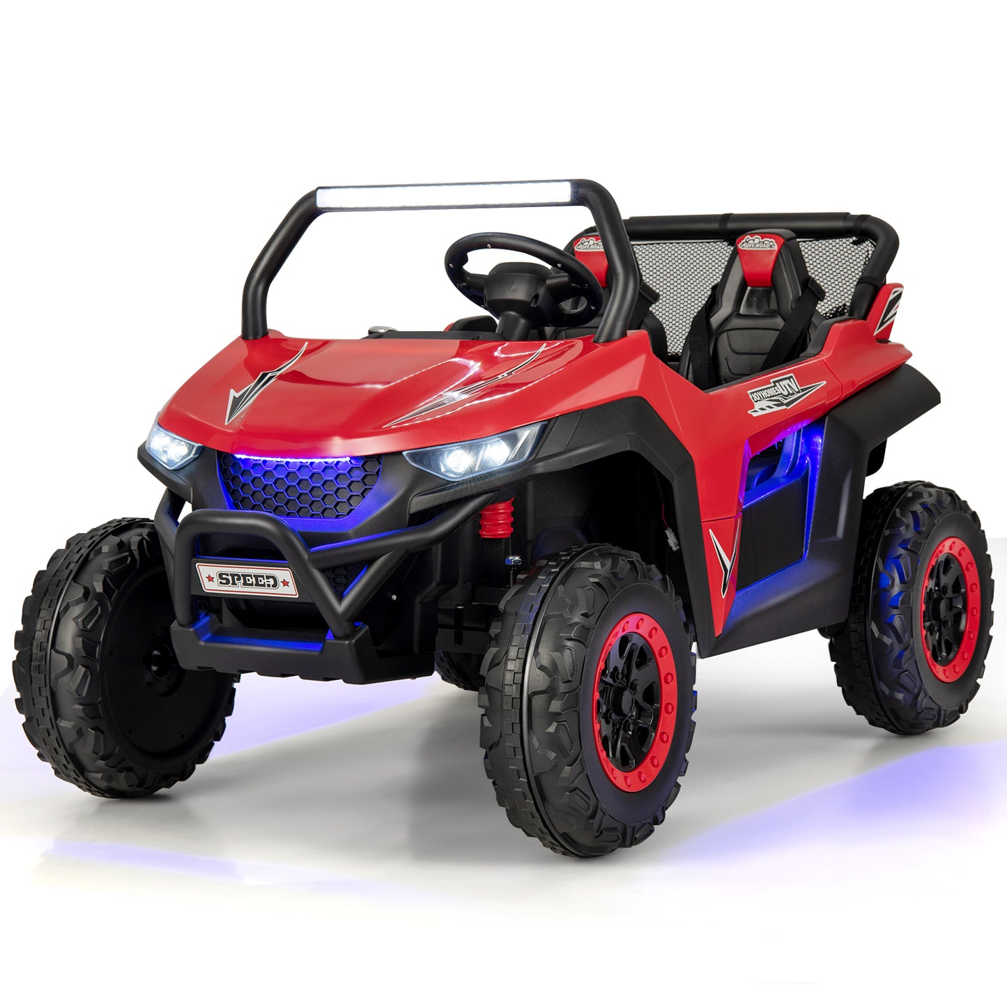COSTWAY 12V 2-Seater UTV Ride-On Car w/ Remote & Music | Kids Toy
