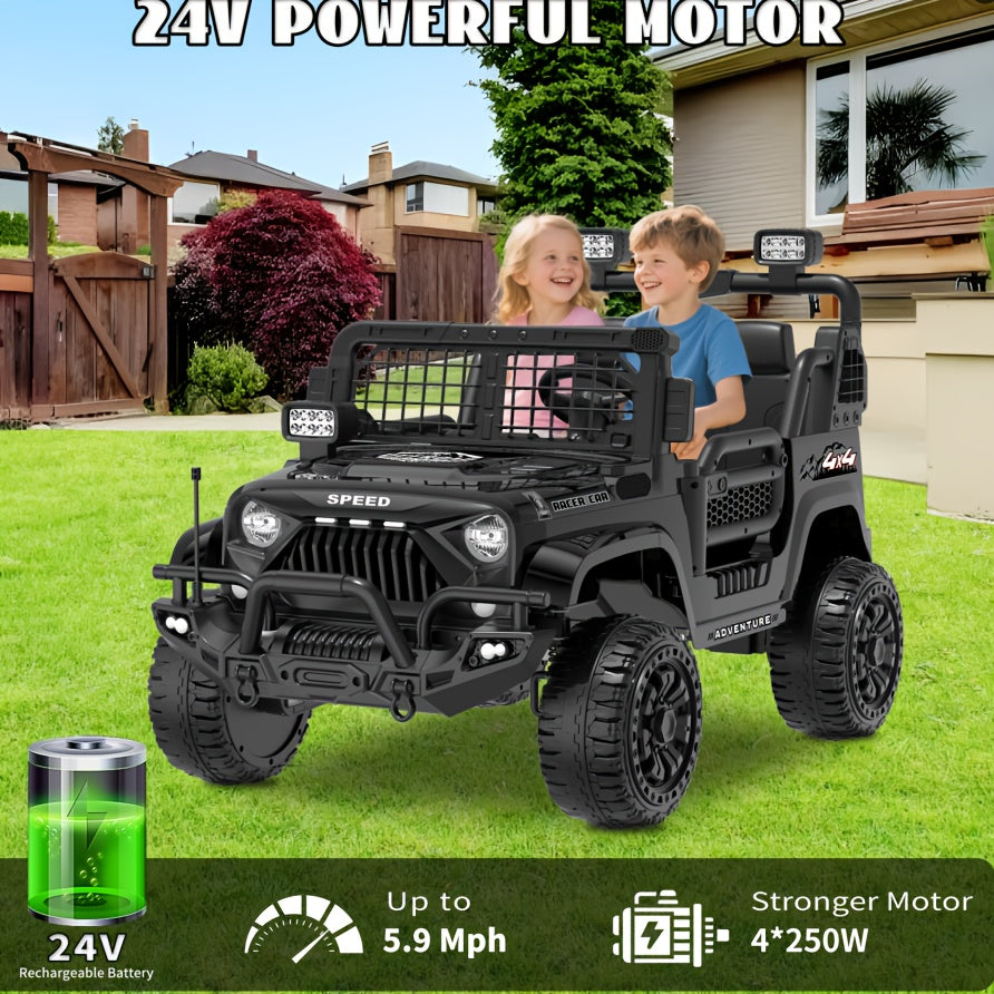 Lil Drivers 24V 2-Seater Ride-On Jeep w/ Remote & 22” Seat | 4WD