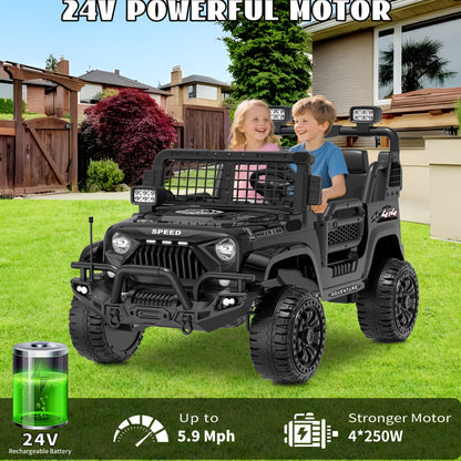 Lil Drivers 24V 2-Seater Ride-On Jeep w/ Remote & 22” Seat | 4WD