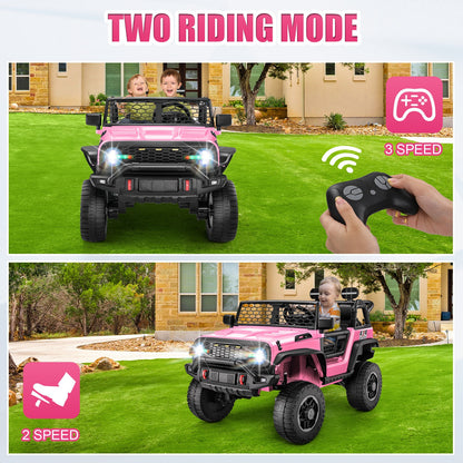 HOMDOX 24V 2-Seater Kids RC Ride-On Jeep w/ Dual Motors & Remote