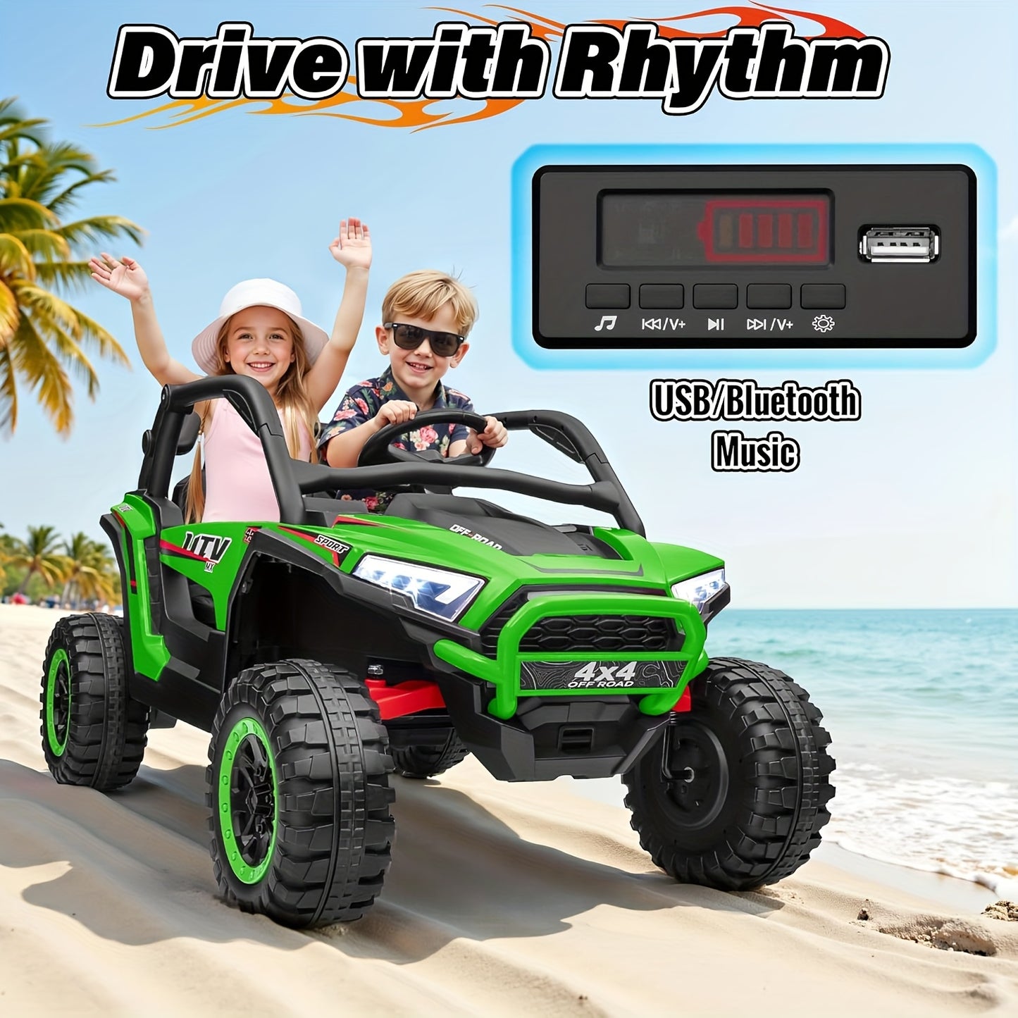 JOYRACER 24V 4WD UTV Ride-On Car w/ Remote & MP3 | 2-Seater