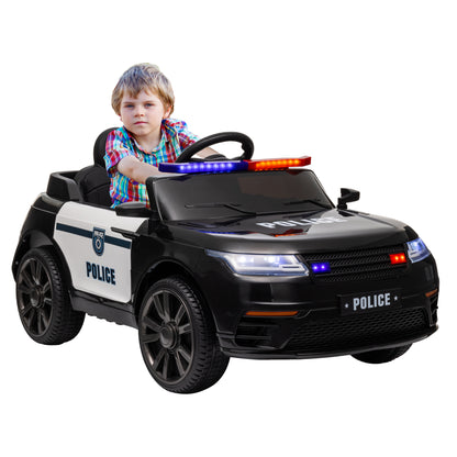 QABA 12V Kids Police Ride-On Car w/ Remote, Siren & Music | 1-Seater