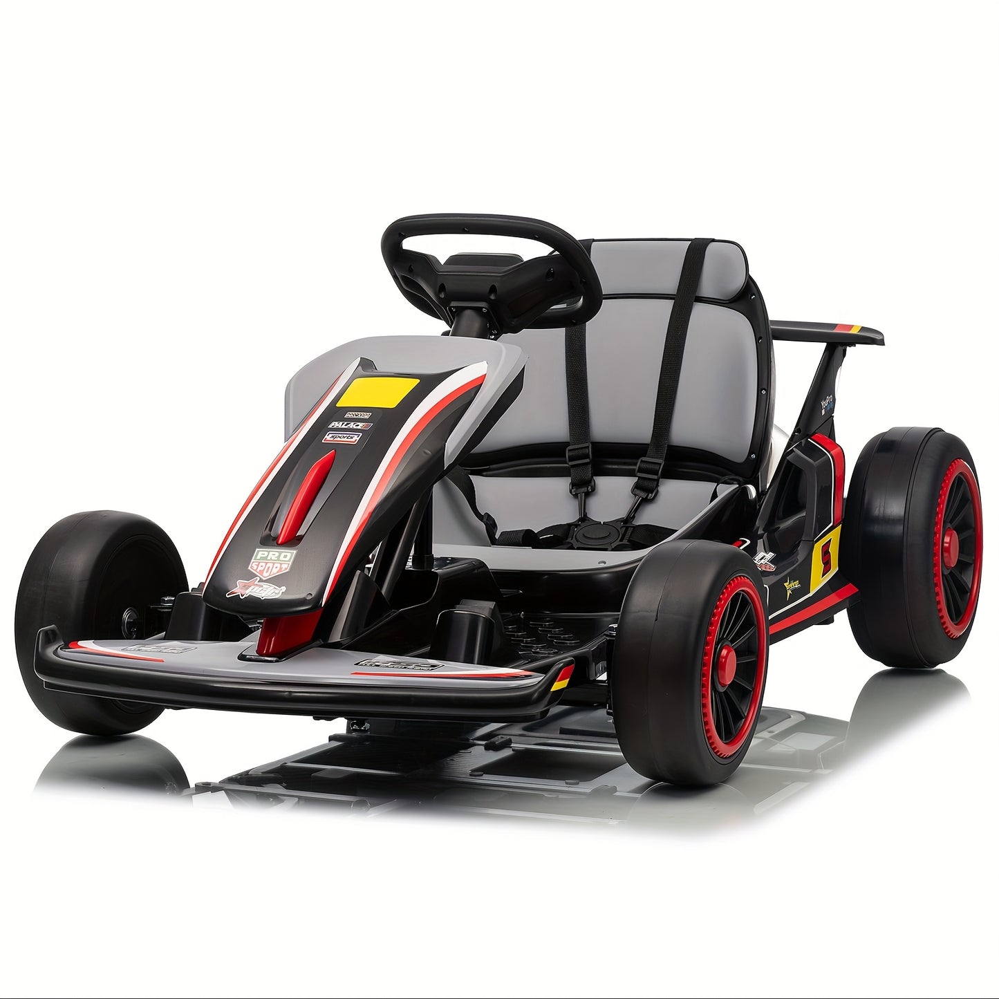 MUKIDY 24V Electric Drift Go Kart for Kids w/ Music & Safety Belt