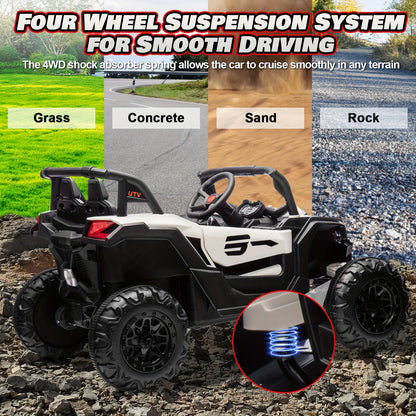 JOYRACER 24V 4×150W Off-Road UTV Ride-On Car w/ Remote | 2-Seater