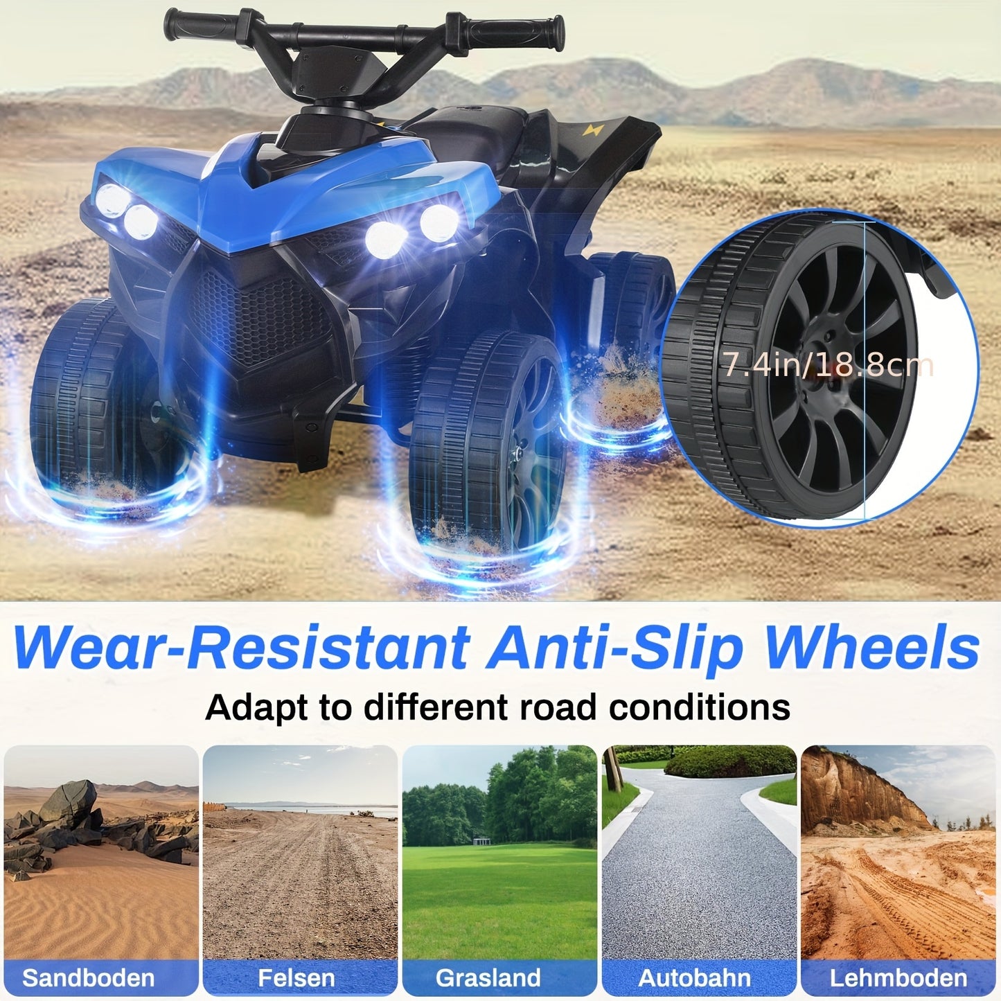 Kids Electric Quad ATV with Headlights & Pedal Accelerator - 36V Power | All-Terrain - Ideal Birthday/Christmas/Hallowen Gift