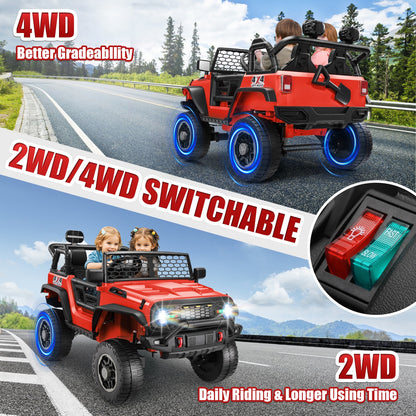 HOMDOX 24V 2-Seater Kids RC Ride-On Jeep w/ Dual Motors & Remote