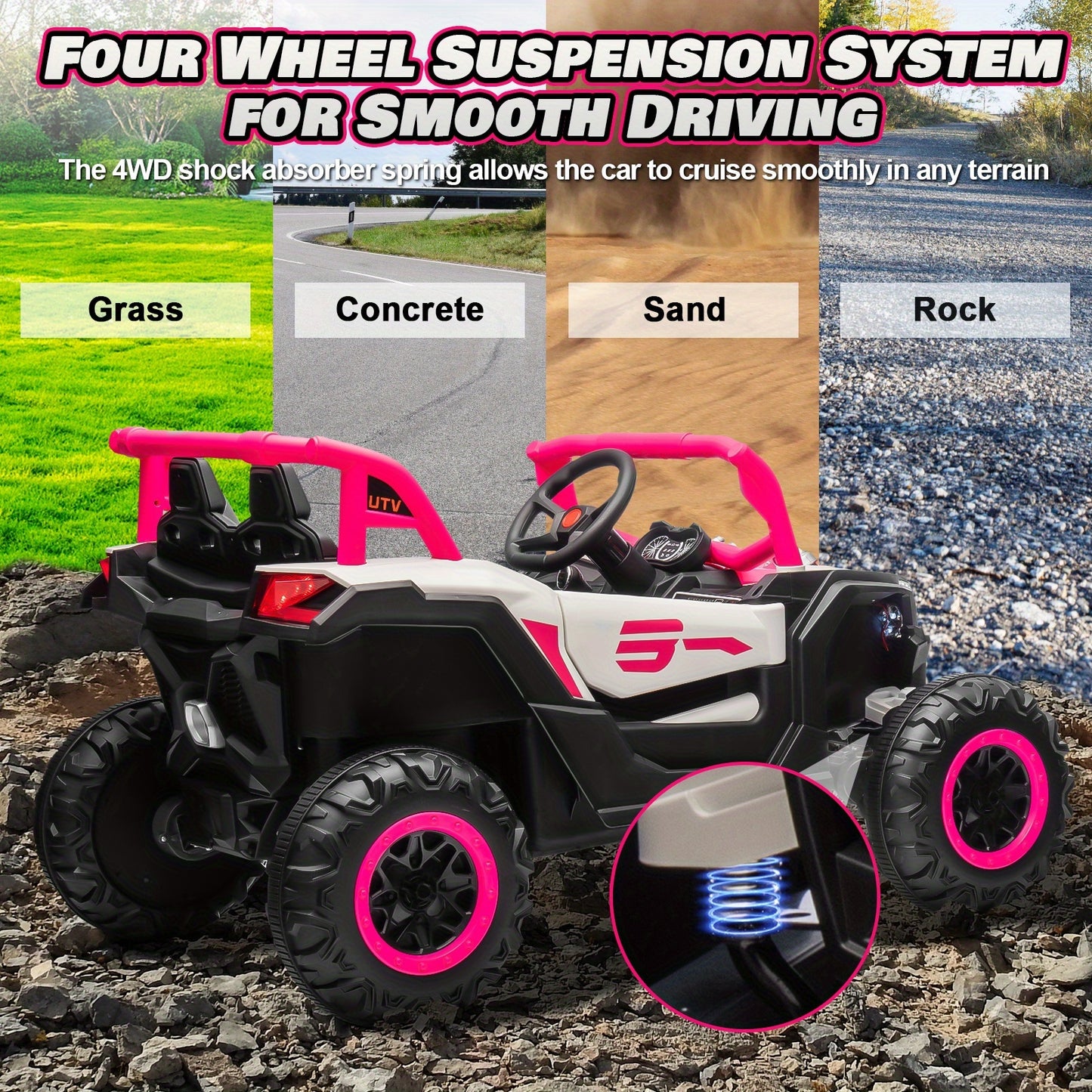 JOYRACER 24V Kids Electric Ride-On UTV with Remote Control | Off-Road UTV, All-Terrain Tires | Heavy-Duty Electric Vehicle for Boys & Girls