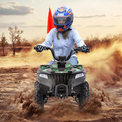 36V Electric ATV Dirt Quad Bike with 500W Motor, Long Range Drive | 4-Wheel Drive with Parent Speed Control