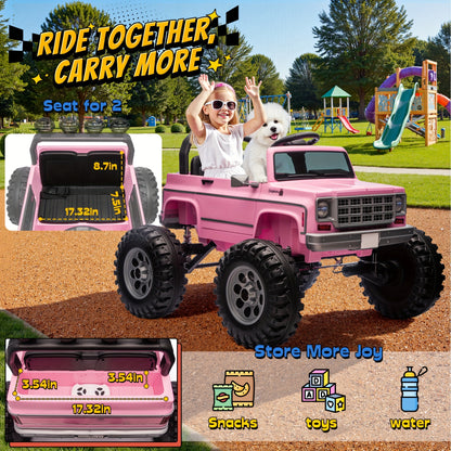 JOYRACER 24V - 4×200W Kids Ride-On Truck w/ Remote & Big Wheels | 2-Seater