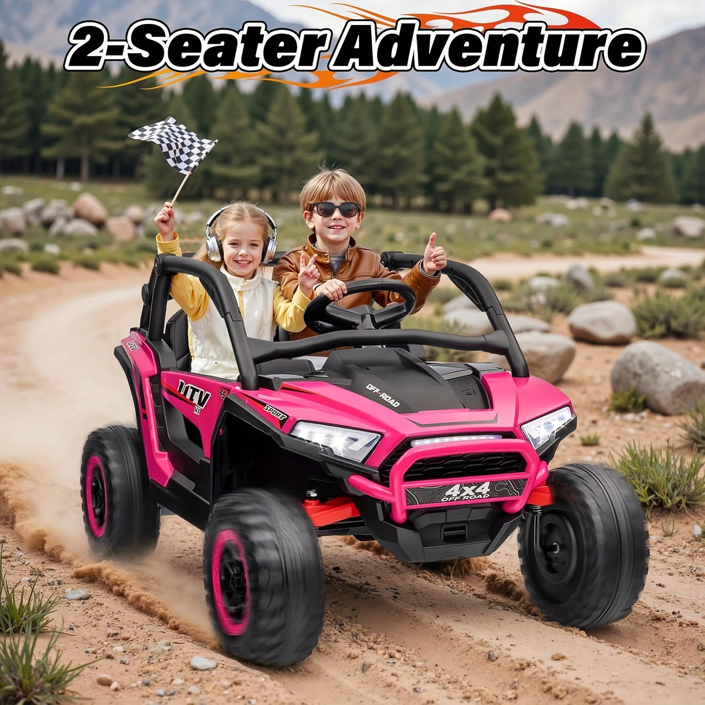 24V - [Dual Drive] XL 2 - Seater Ride On ATV for Big Kids - 4WD