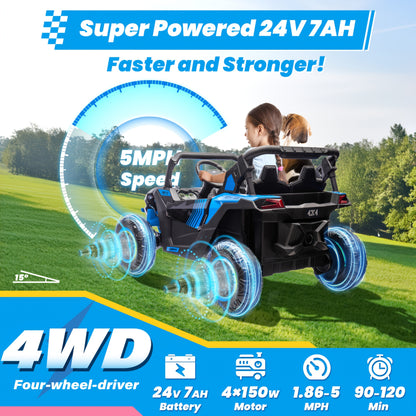 JOYRACER 24V 600W 4WD UTV Ride-On Car w/ Remote | 2-Seater