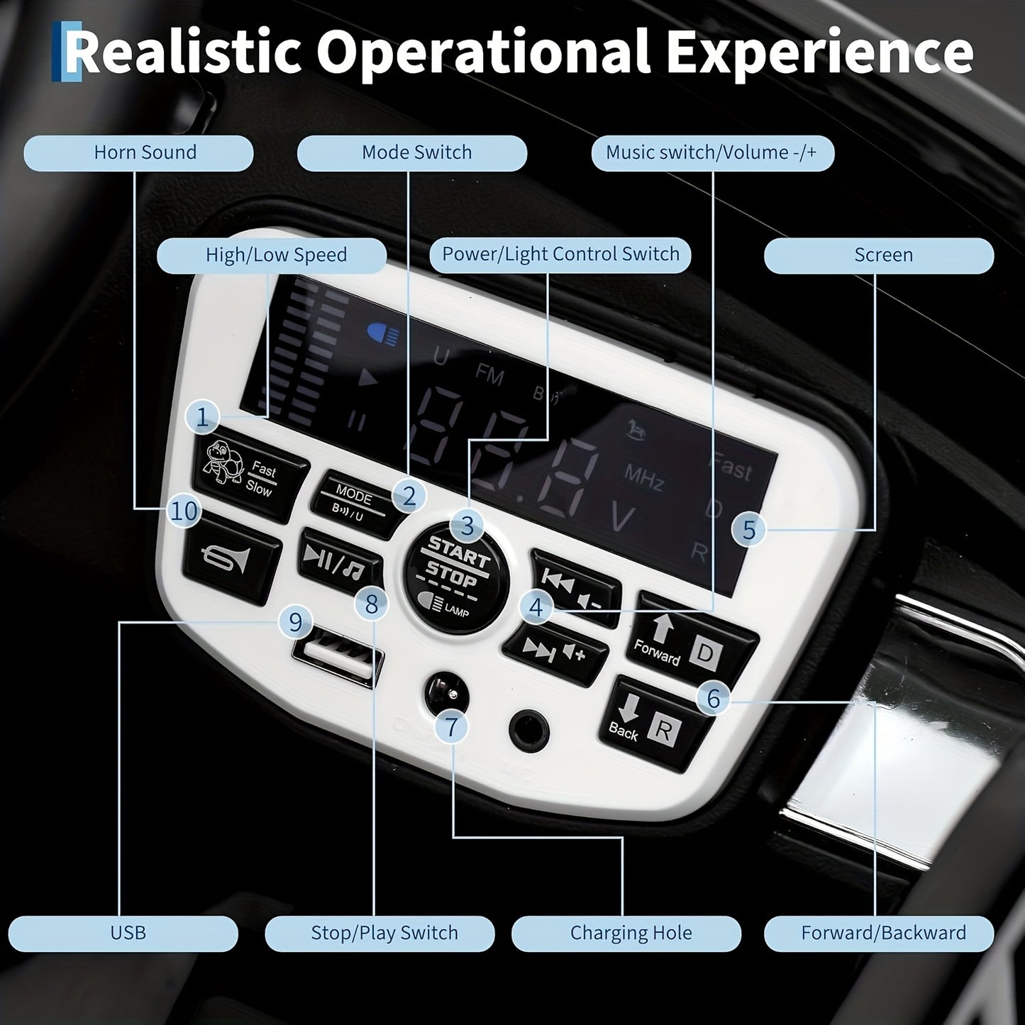 Lil Drivers 12V Toddler Ride-On Car w/ Remote, Lights & Safety Belt | 1-Seater