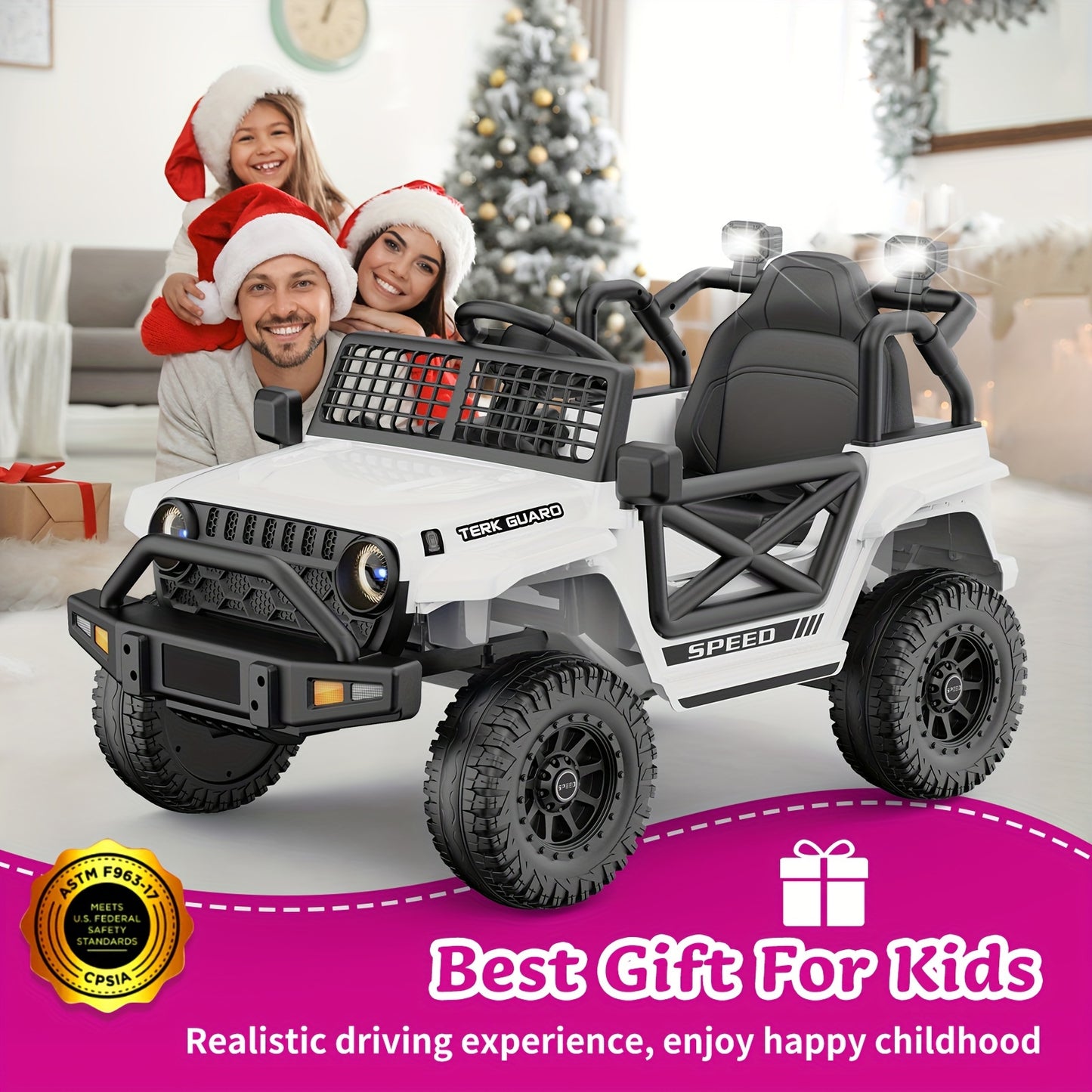 Lil Drivers 12V Kids Ride-On Jeep w/ Music, Suspension & Remote | 1-Seater