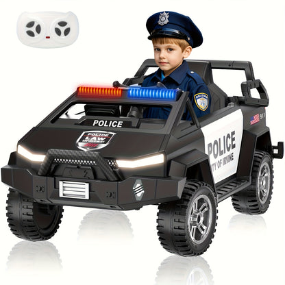 24V Kids Police Cyber Truck w/ Parent Remote, Siren & LED Lights | 2-Seater