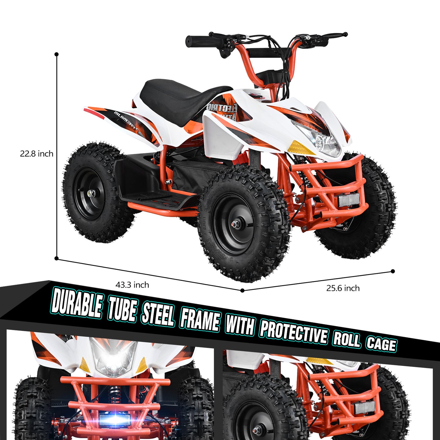 Lil Drivers 36V 500W Electric Beach ATV w/ Dual Suspension & 4 Wheel Drive - For Big Kids & Adults