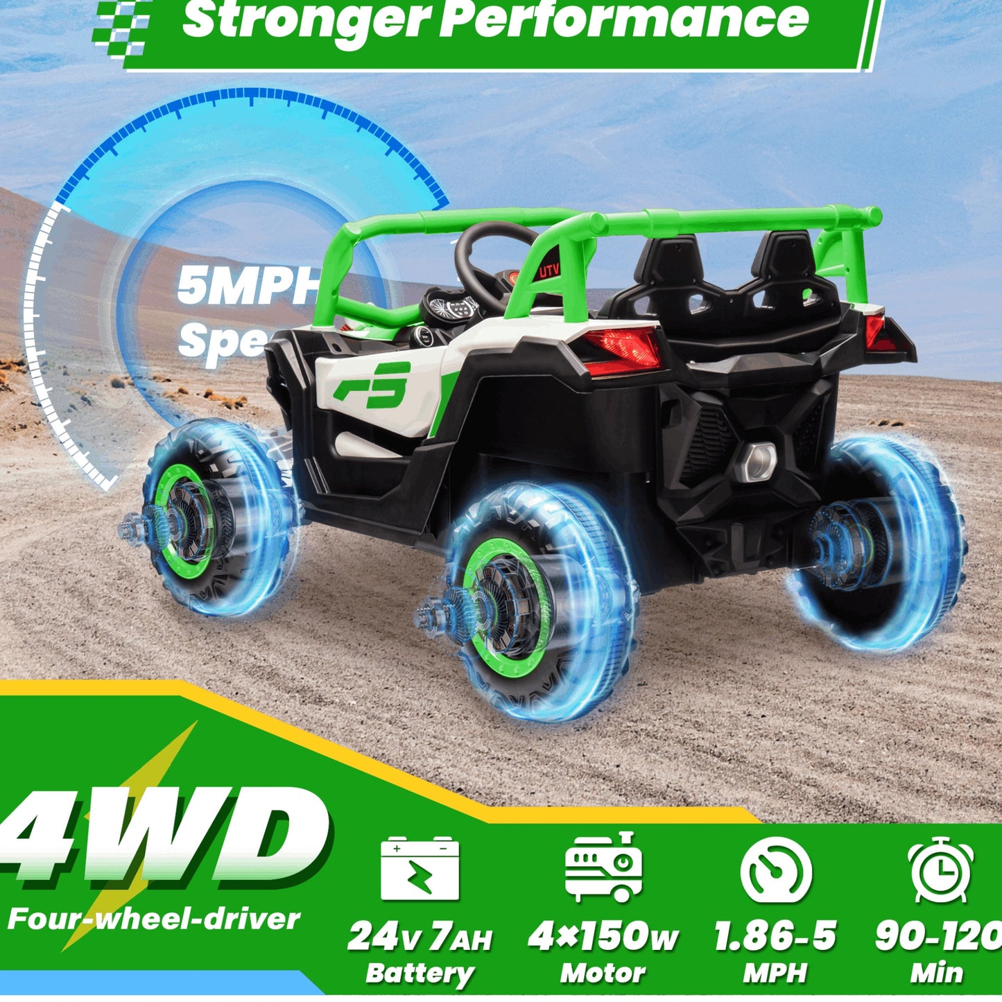 24V Ride On UTV for Kids W/Remote Control | Off-Road UTV