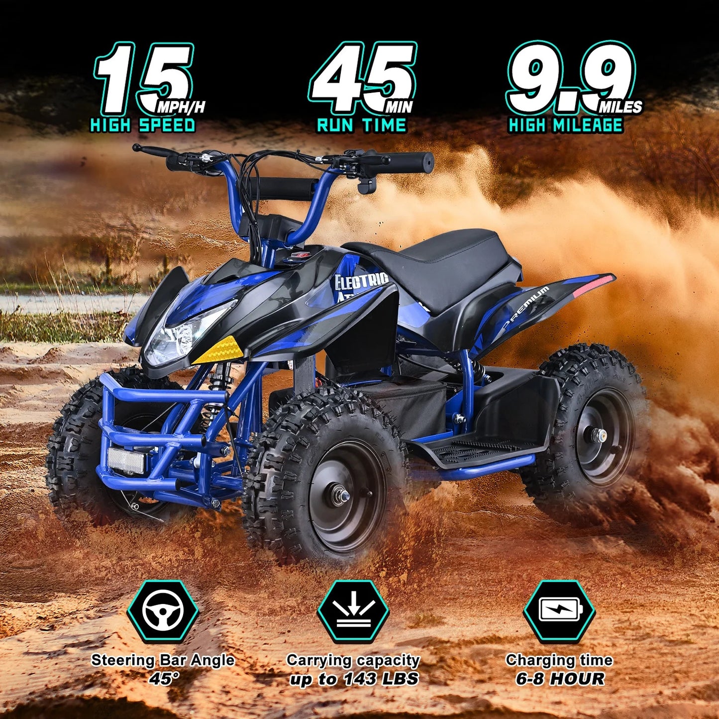 Hoverheart 36V 500W Electric ATV Dirt Quad w/ Disc Brakes | 15 mph