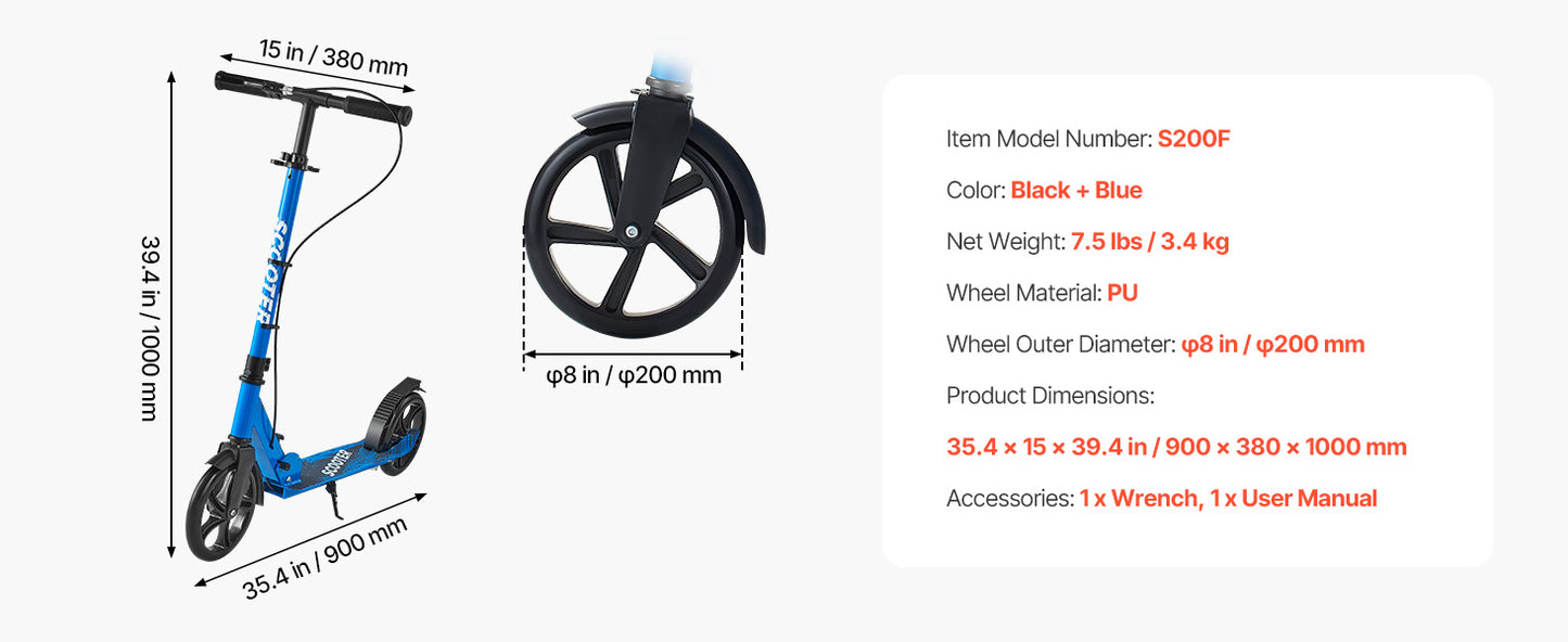 2 - Wheel Kick Scooter for Kids, Teens & Adults | Adjustable Handlebar | Kids Rider