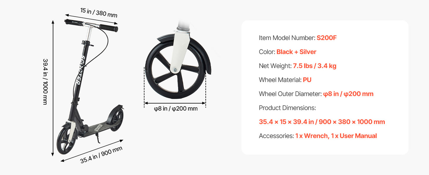 2 - Wheel Kick Scooter for Kids, Teens & Adults | Adjustable Handlebar | Kids Rider