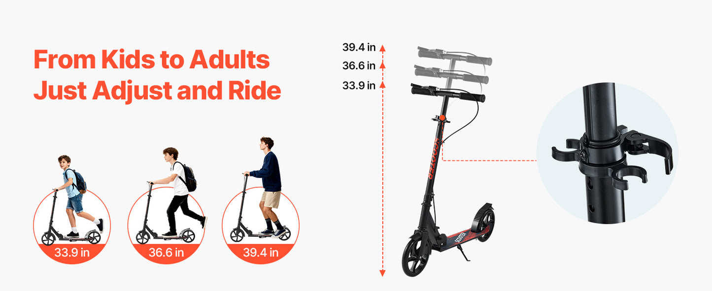 2 - Wheel Kick Scooter for Kids, Teens & Adults | Adjustable Handlebar | Kids Rider