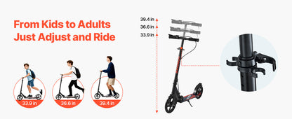 2 - Wheel Kick Scooter for Kids, Teens & Adults | Adjustable Handlebar | Kids Rider