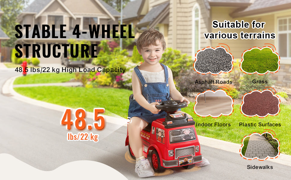 Kids Ride-On Push Car with Music & Storage | Kids Rider for Toddlers Ages 2-5