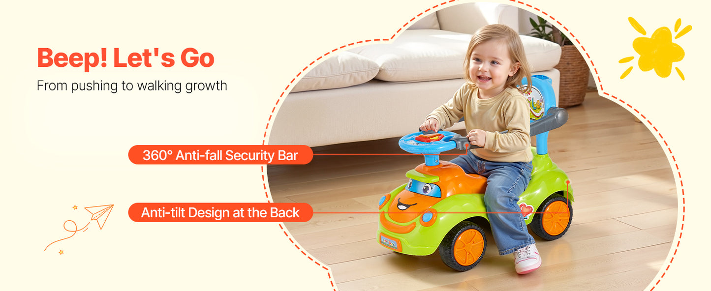 Ride-On Push Car with Parent Handle for Ages 1–3 | Toddler Push Car | Kids Rider