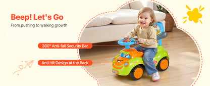 Ride-On Push Car with Parent Handle for Ages 1–3 | Toddler Push Car | Kids Rider
