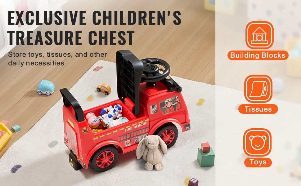 Kids Ride-On Push Car with Music & Storage | Kids Rider for Toddlers Ages 2-5