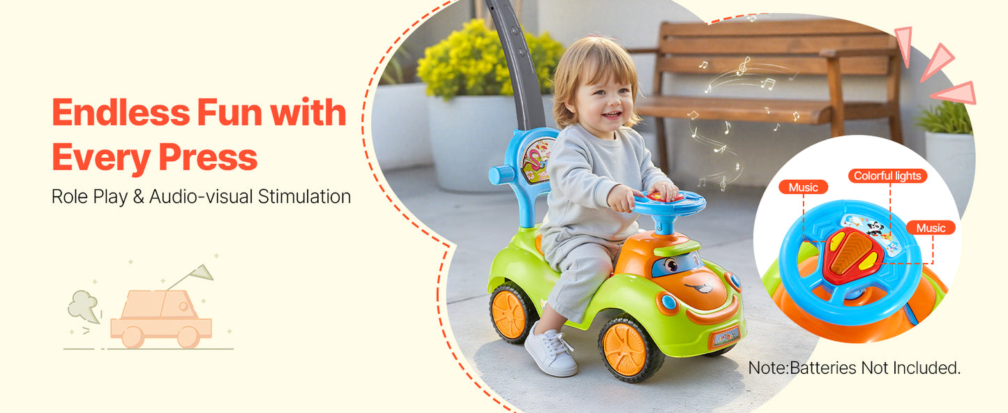 Ride-On Push Car with Parent Handle for Ages 1–3 | Toddler Push Car | Kids Rider