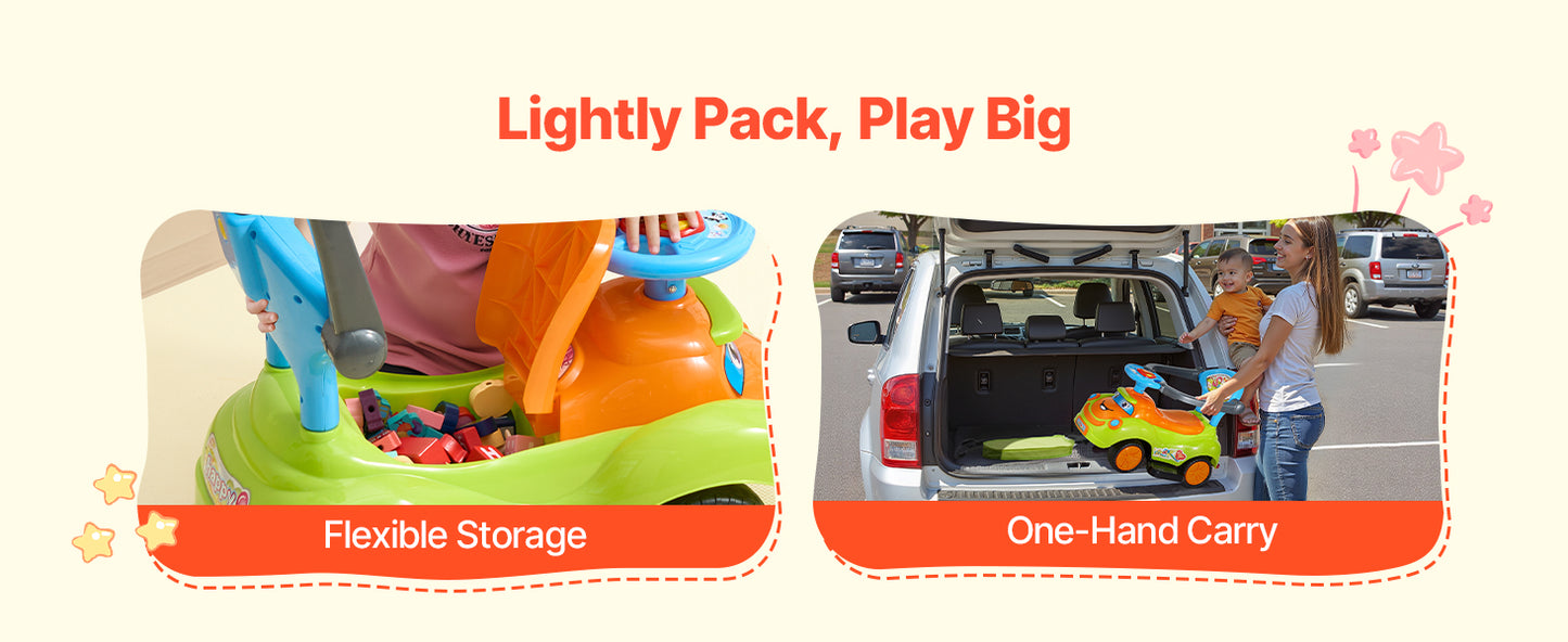 Ride-On Push Car with Parent Handle for Ages 1–3 | Toddler Push Car | Kids Rider