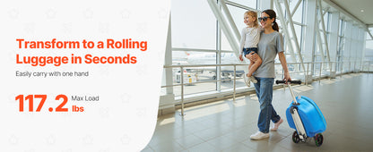 Kids Ride-On Scooter Suitcase | 20L Carry-On with Flashing Wheels | Kids Rider