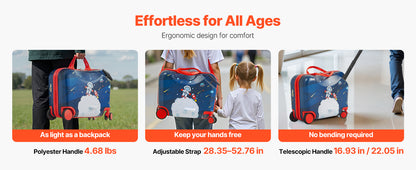 18" Kids Ride-On Suitcase for Toddlers | 26L Carry-On Luggage | Kids Rider